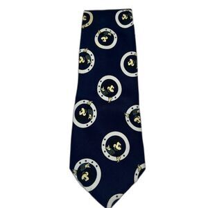 Mercedes High Fashion Handmade Mickey Mouse Navy Blue Tie Myung Ju Silk